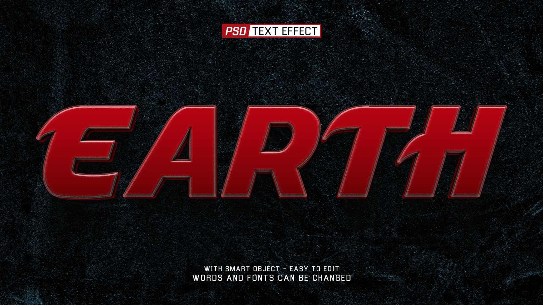 earth 3d text effect psd