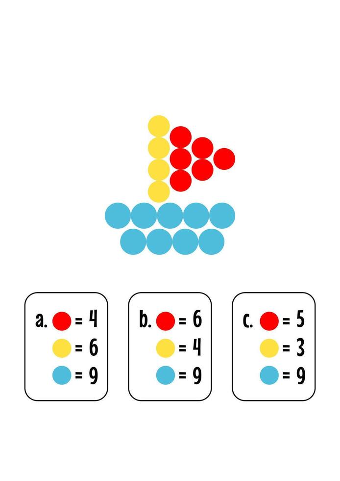 count the number of circles in the illustration of a boat. worksheets for kids vector