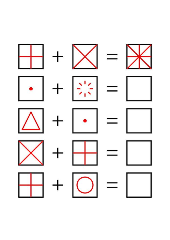 create combination lines. Education worksheet Printable A4 size. vector