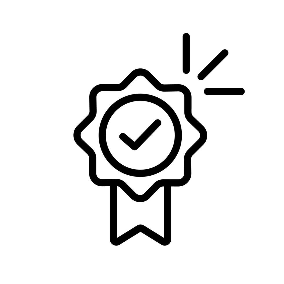 Award badge line icon for winners vector