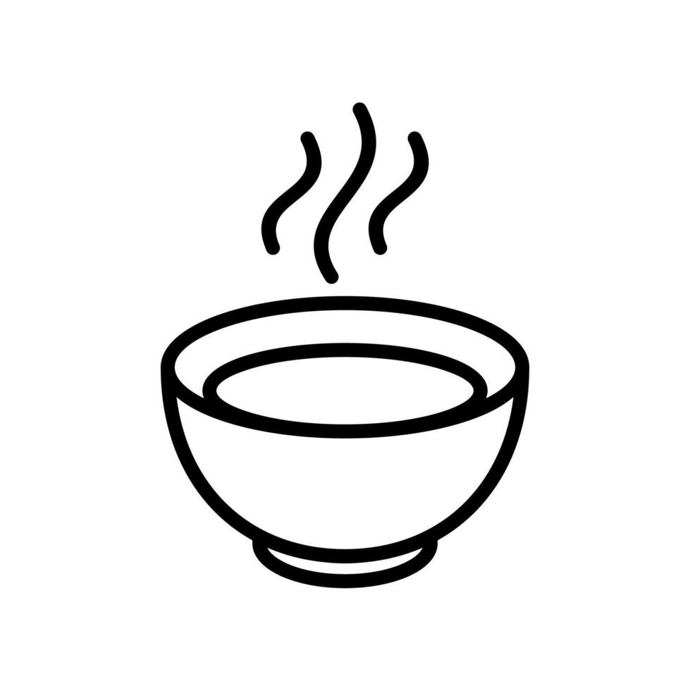 Warm porridge bowl line icon vector