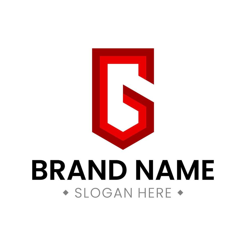 Logo of initial letter G in bold red color vector