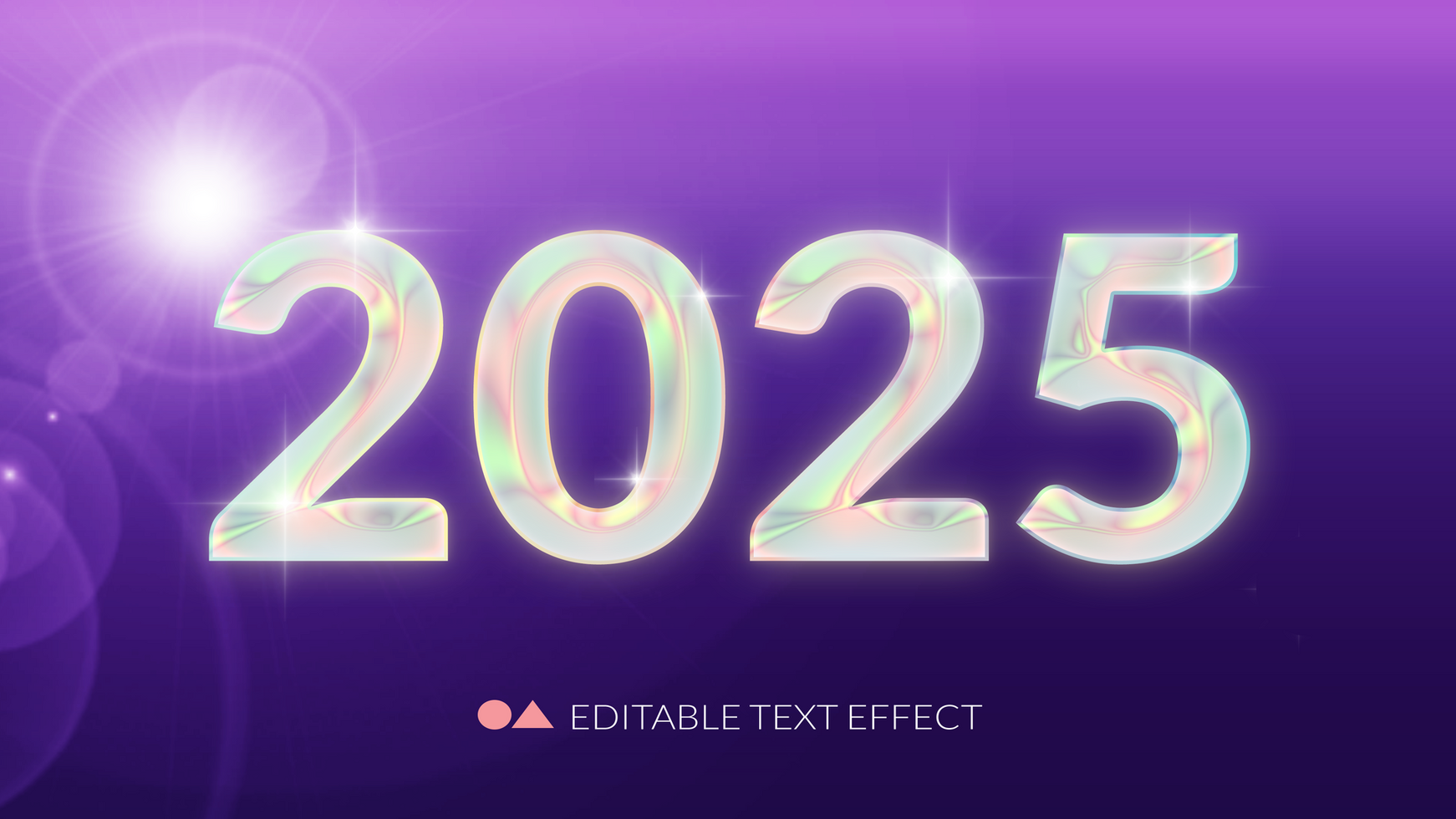 2025 Holographic Text Effect psd
