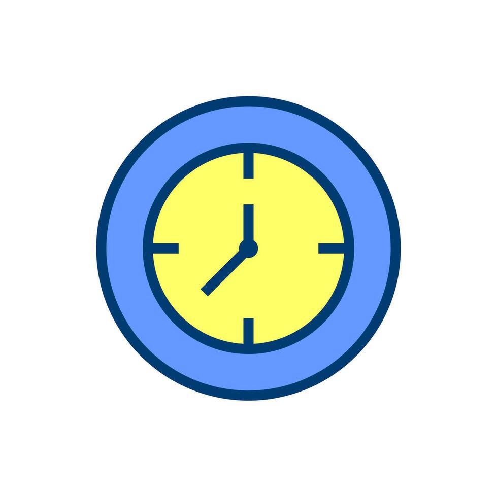 Wall clock in flat design style vector