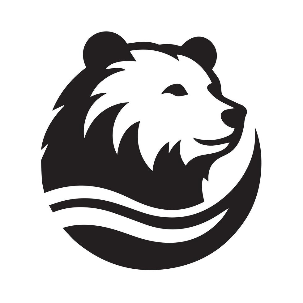 stylized silhouette of a bear, perfect for logos, branding, or wildlife-themed projects. vector