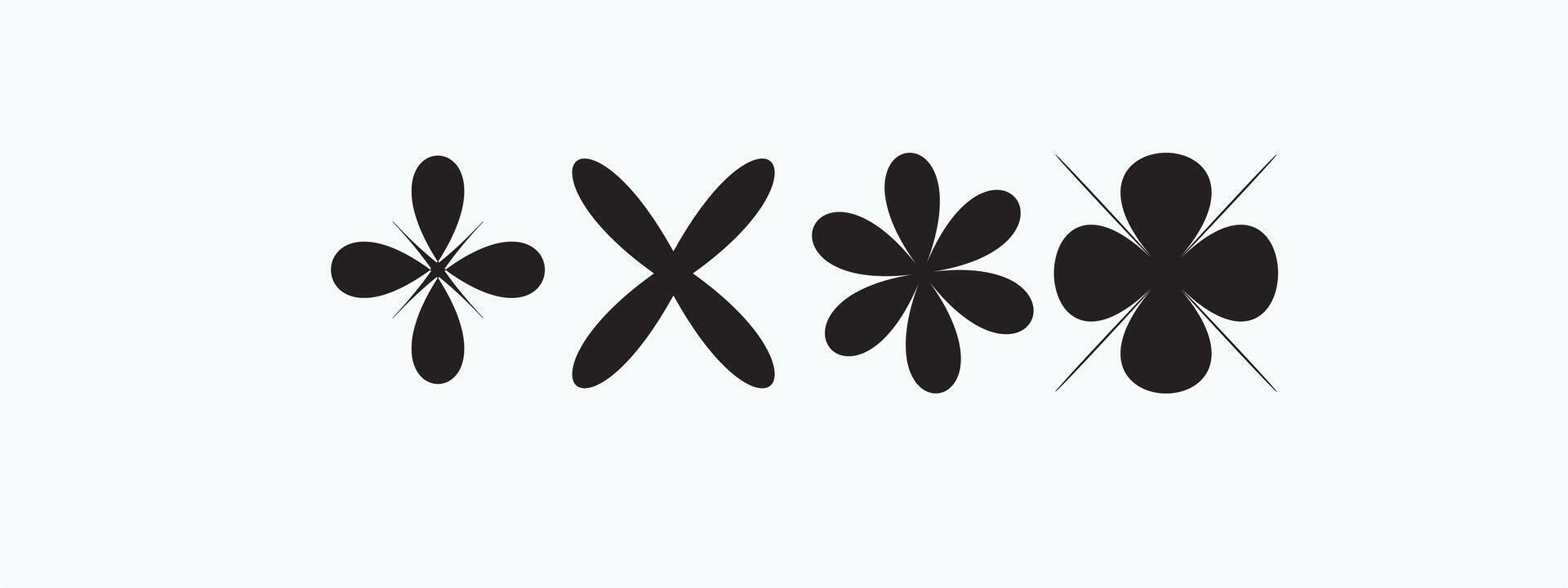 Print flower silhouette isolated on white background vector