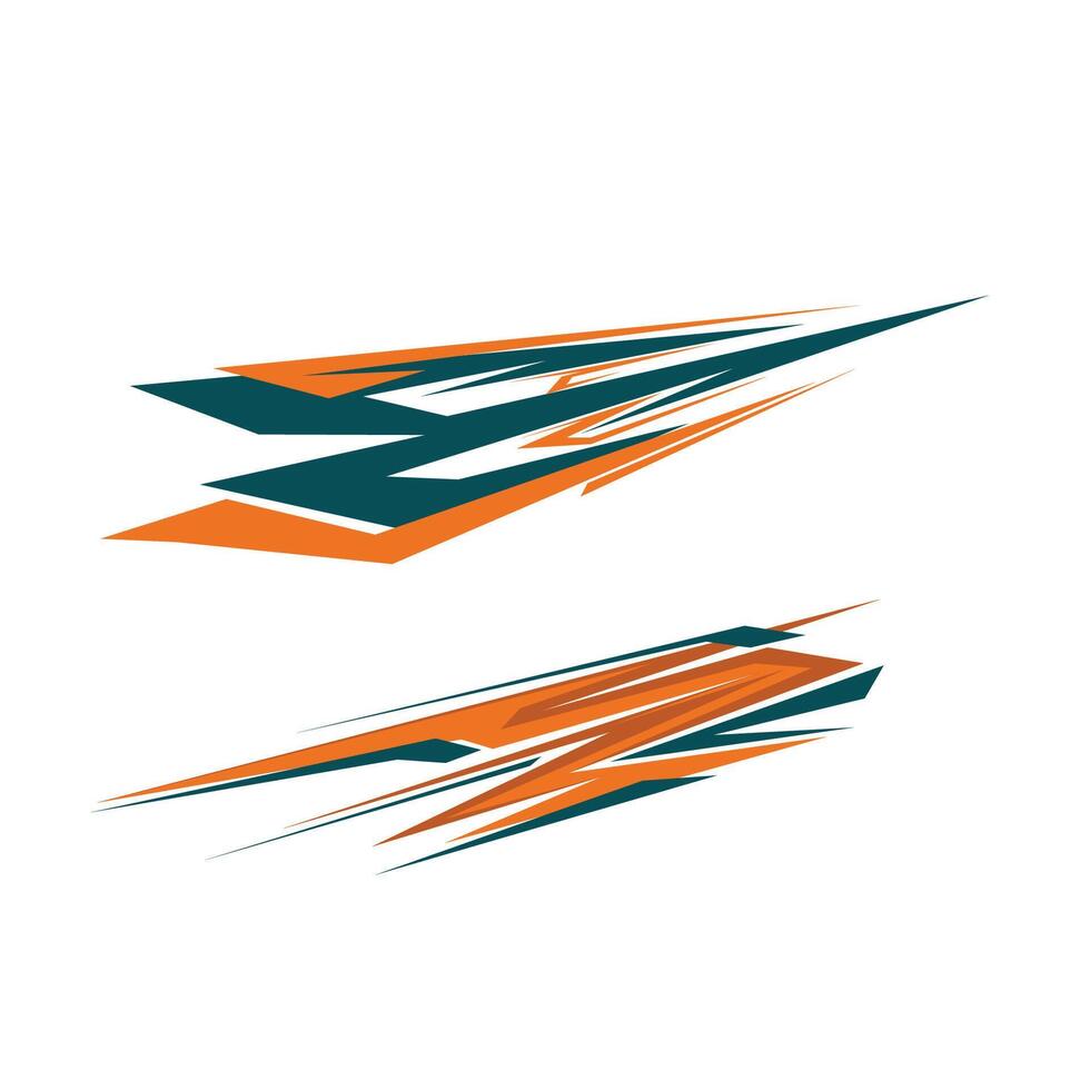car body background livery decal design with a combination of green and yellow with a sharp line style vector