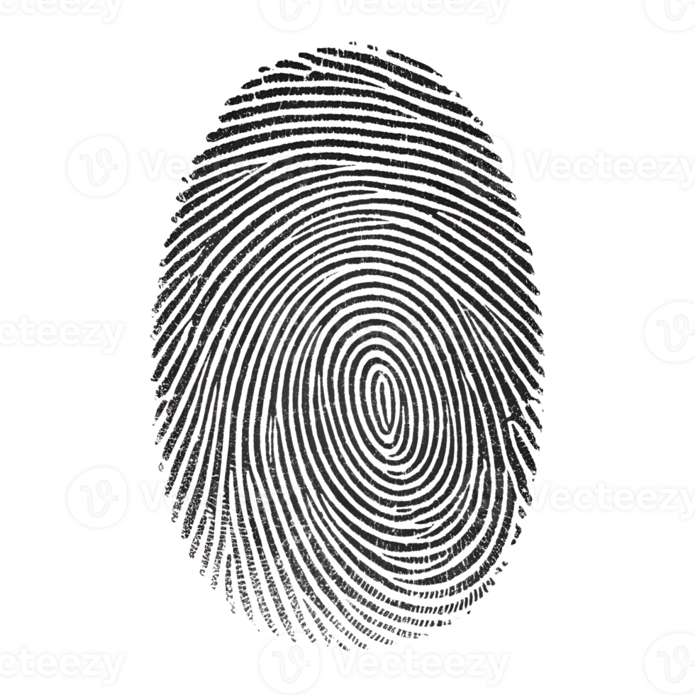 A fingerprint, symbolizing biometric security., isolated on transparent background png