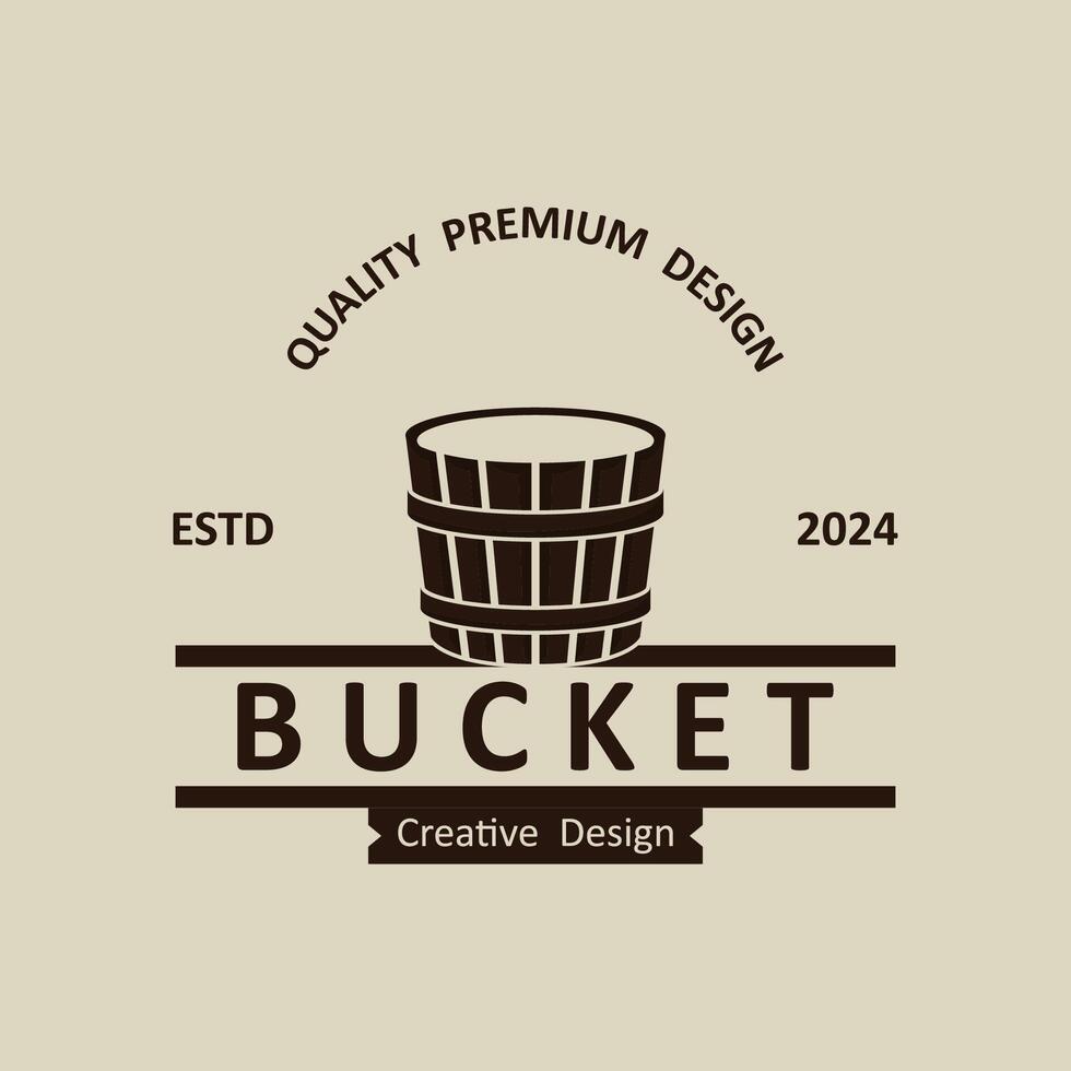 handmade bucket logo icon design. vector
