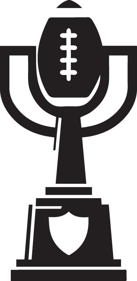 a black and white illustration of a trophy with a football ball vector