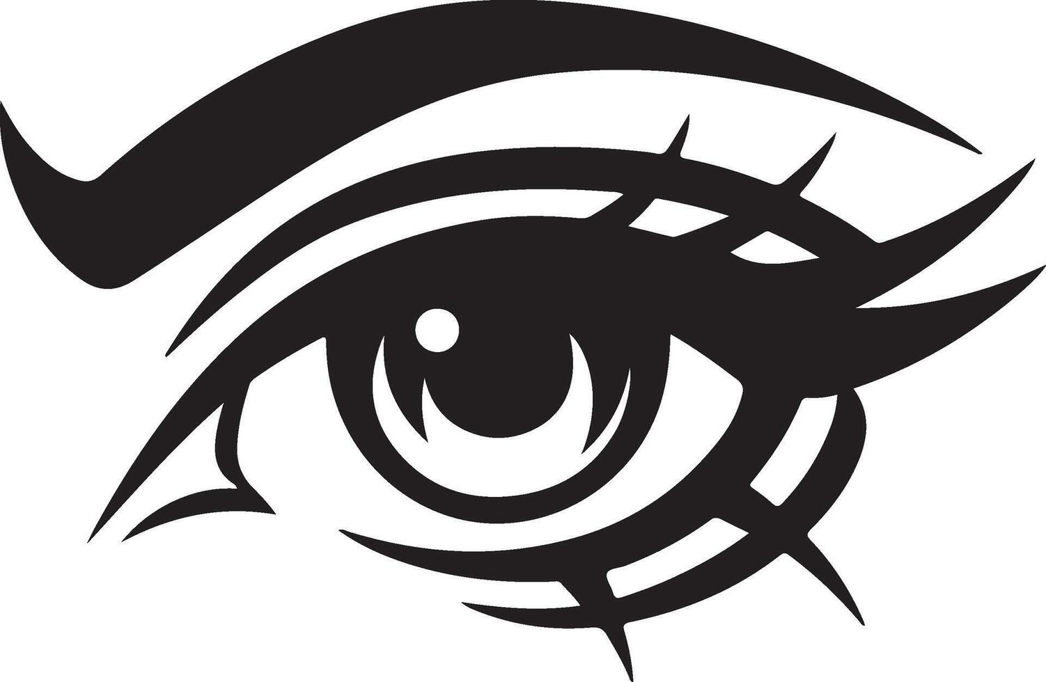 Eyes Silhouette draw vector