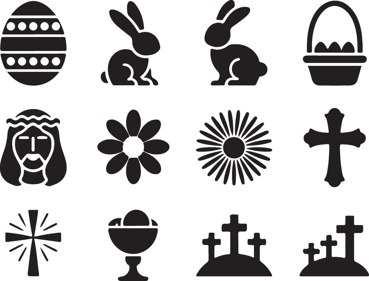 easter day elements set illustration vector