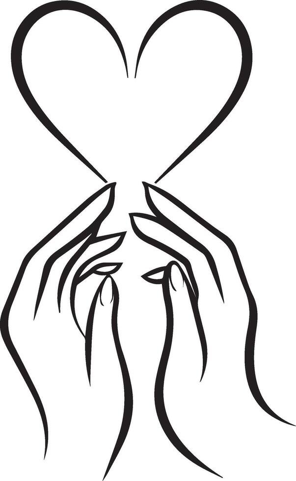two hands holding a heart shape vector