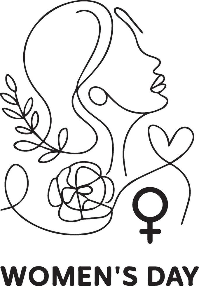 happy women's day line art vector