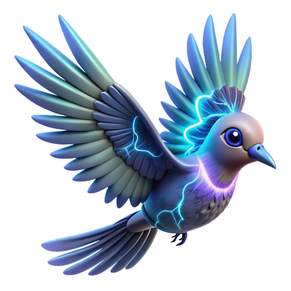 vibrant abstract Cybernetic Bird Futuristic Avian Robot with Metallic Feathers A visionary portrayal of a robotic bird with sleek metallic feathers soaring through a high tech environmentprofessional png