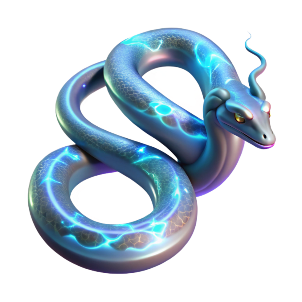 extraordinary modern Glowing Serpent Fantasy Art A luminous depiction of a serpent with glowing elements capturing its enchanting presence and mystical atmosphere original png