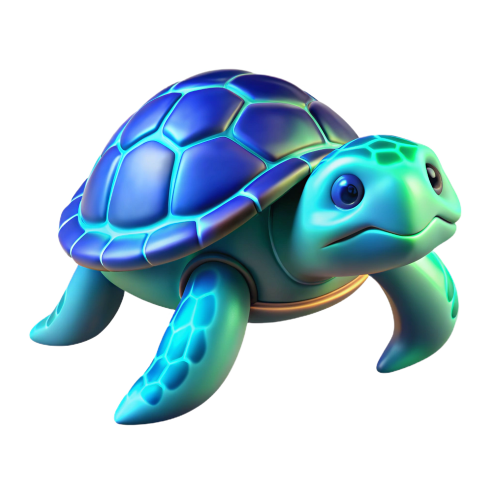 impressive rustic Cute 3D Turtle Illustration 4K png