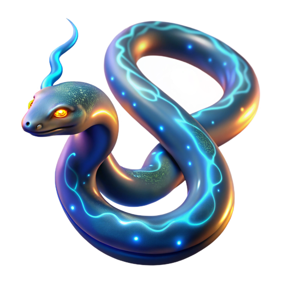 vibrant traditional Glowing Serpent Fantasy Art A luminous depiction of a serpent with glowing elements capturing its enchanting presence and mystical atmosphere professional png