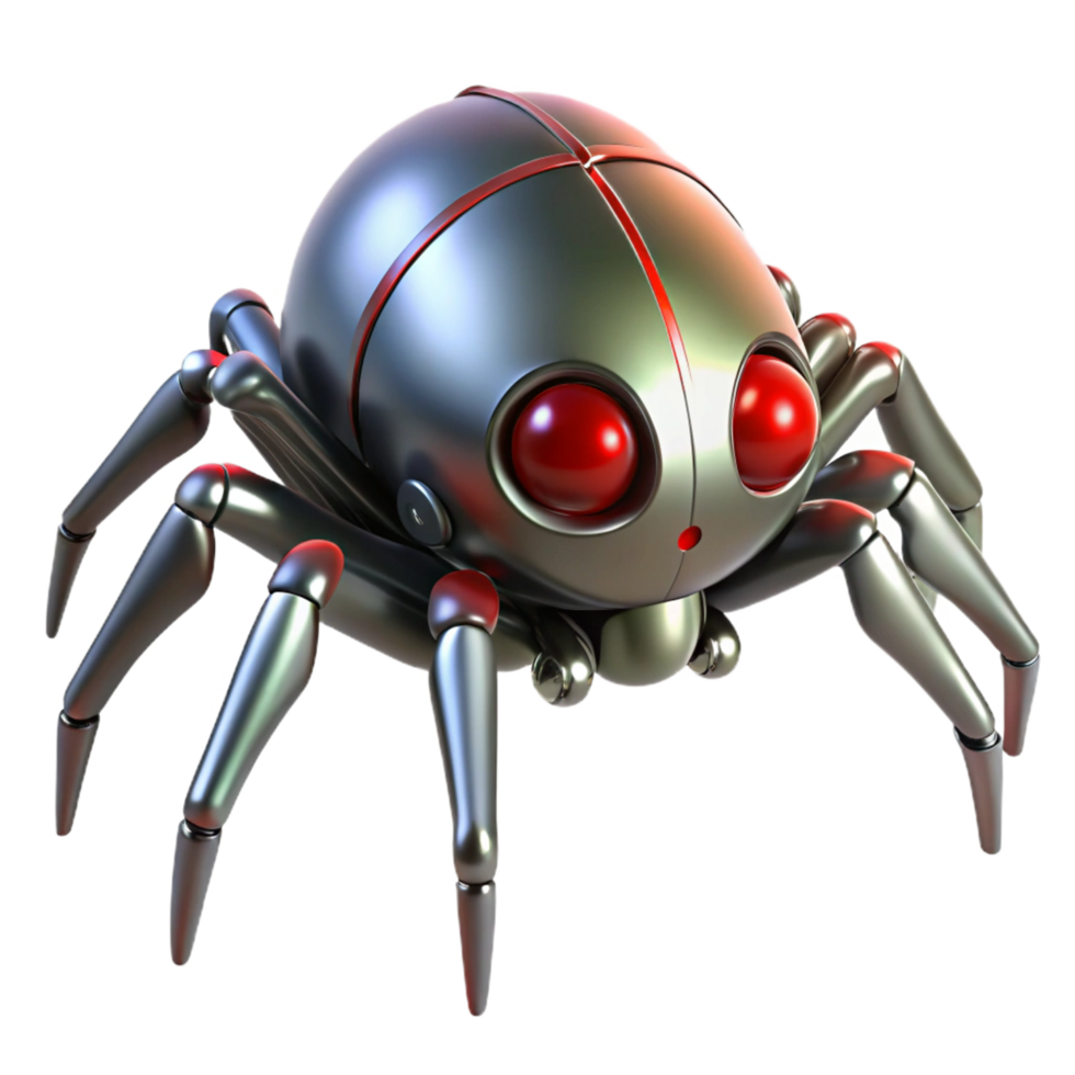 dramatic rustic Metallic Spider Robot Design A futuristic depiction of a spider with metallic elements showcasing advanced mechanical design and sleek features authentic png