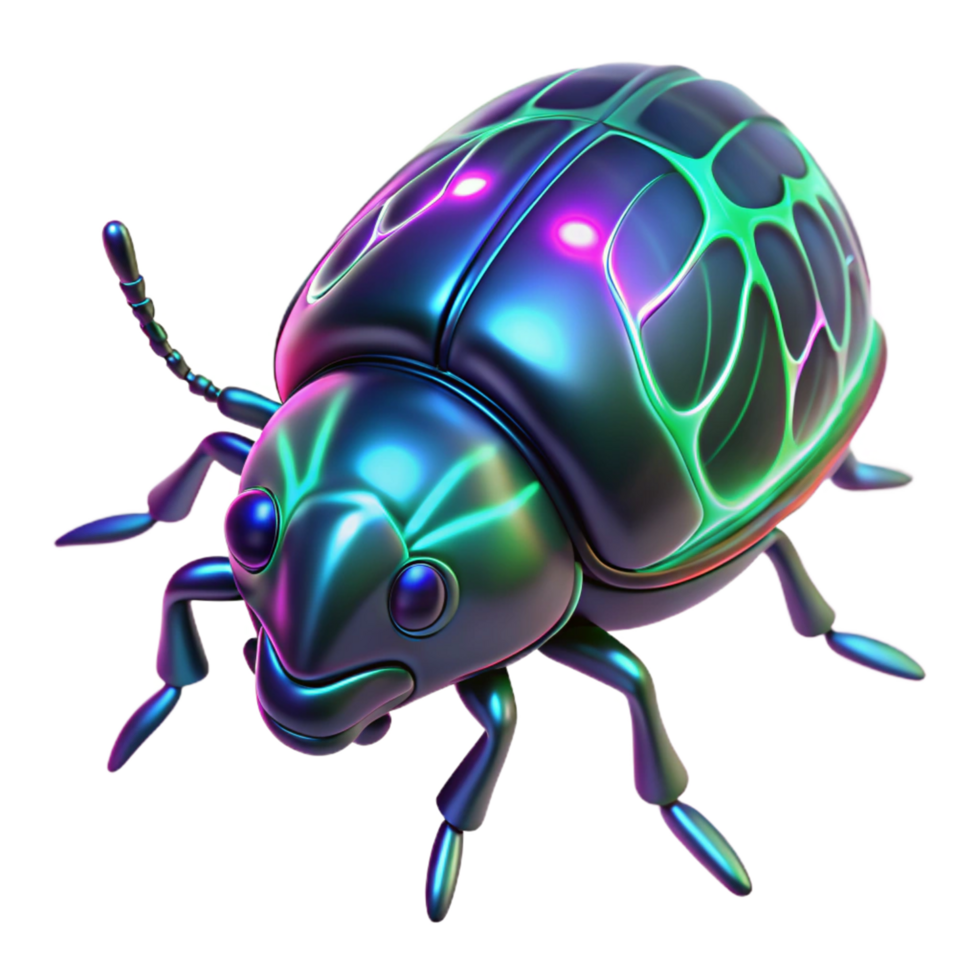 beautiful modern Iridescent Beetle Three Dimensional Render in a Stunning Scene of Color and Movement exclusive png