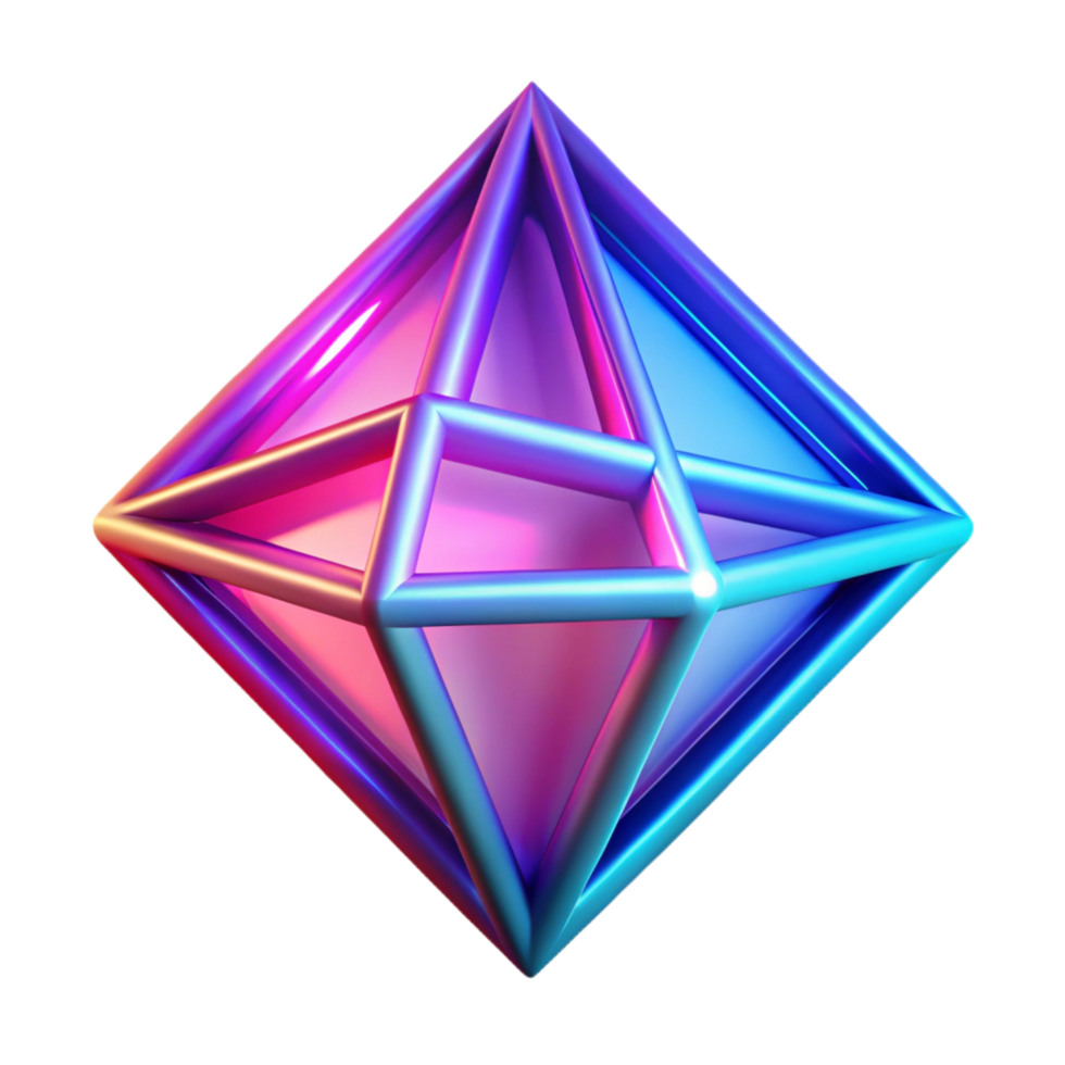 elegant classic Neon Geometric Prism A conceptual artwork featuring a neon geometric prism creating a dynamic and modern visual composition high quality png