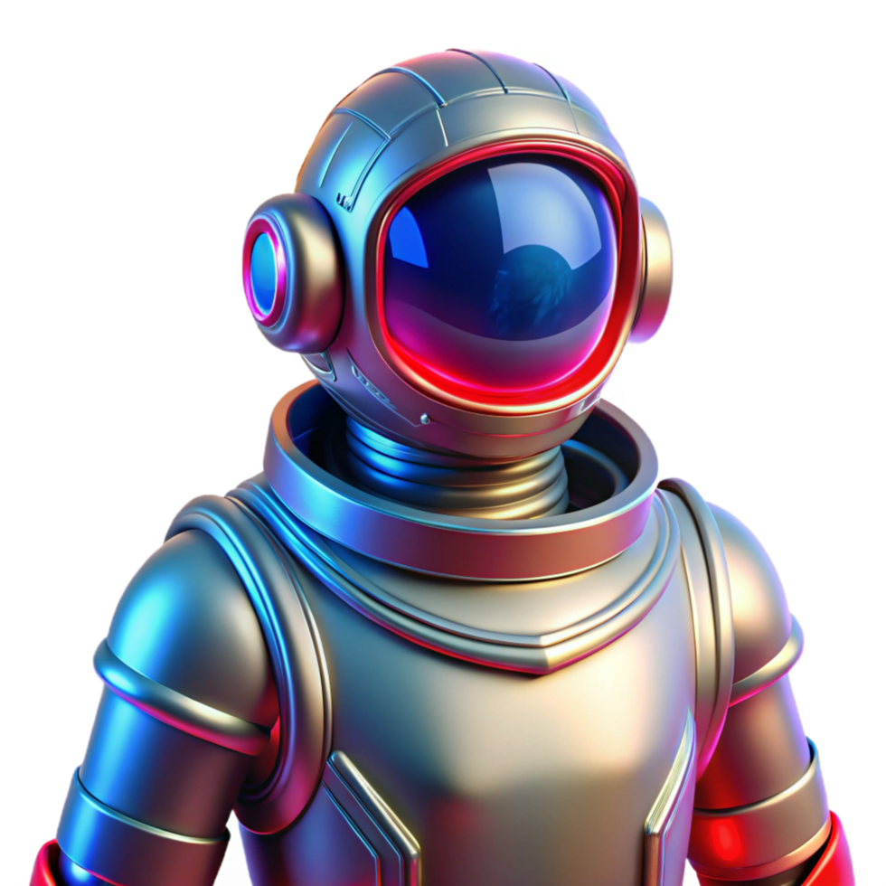 stunning artistic Futuristic Astronaut Suit Design in a Visionary Three Dimensional Scene of Innovation high resolution png