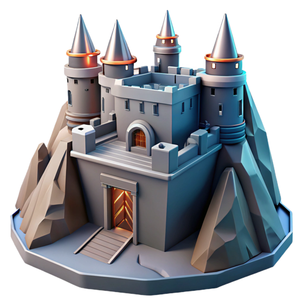 serene artistic Fantasy Castle in a Magical Three Dimensional Model of Enchantment exclusive png