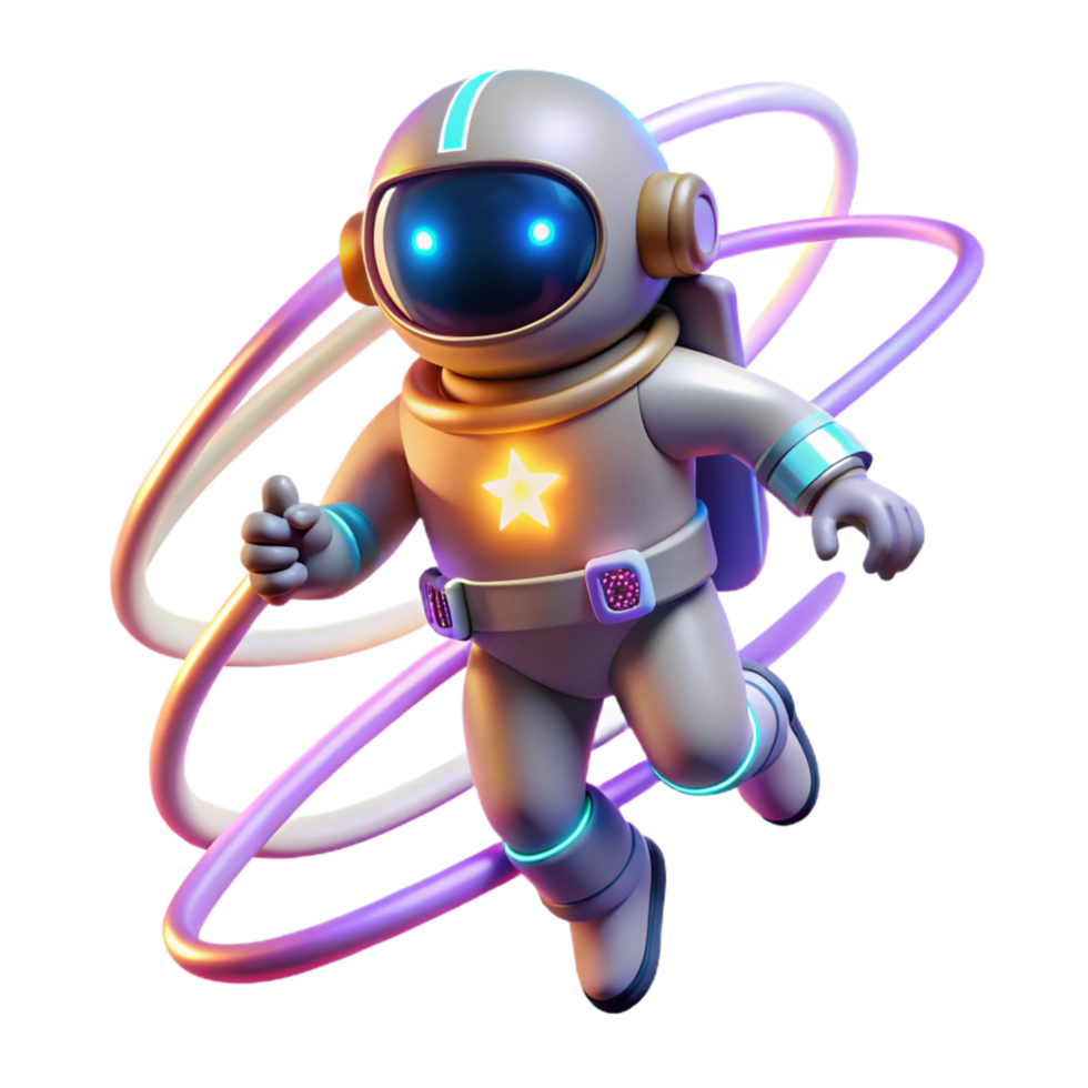 vibrant modern Cute Astronaut in Space with a Cheerful Expression and Playful Demeanor genuine png