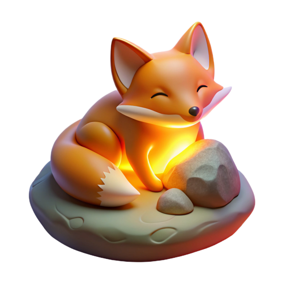 extraordinary artistic Cute Fox in a Three Dimensional Render of Wildlife exclusive png