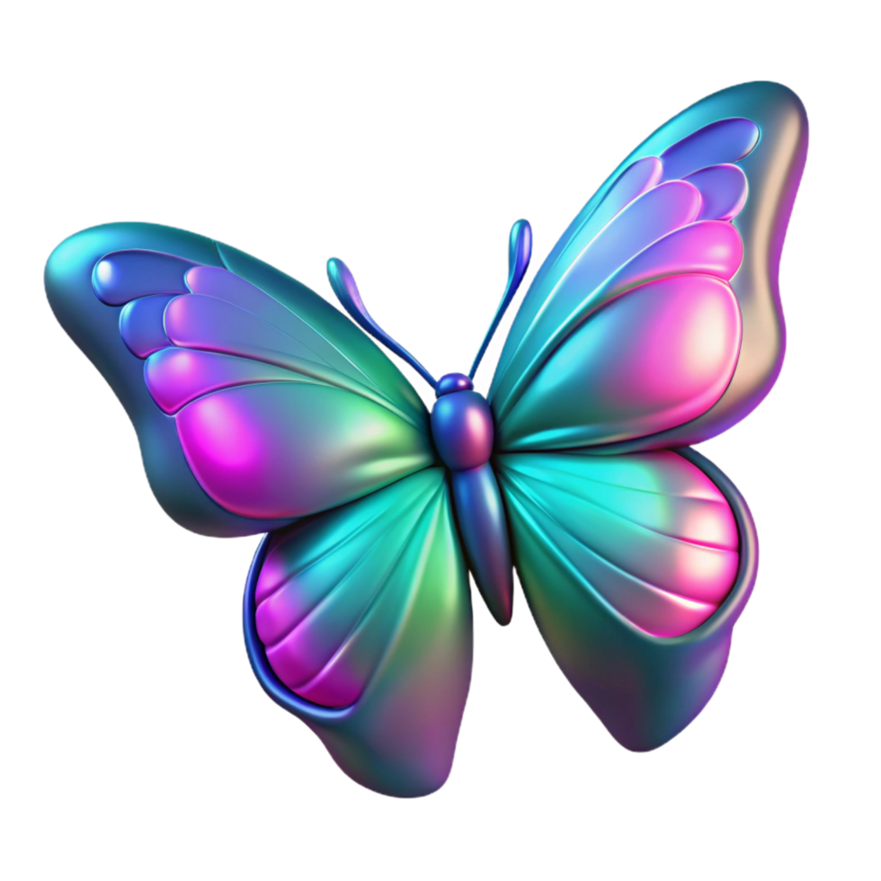 wonderful rustic Iridescent Butterfly in a Stunning Three Dimensional Render of Color and Movement genuine png