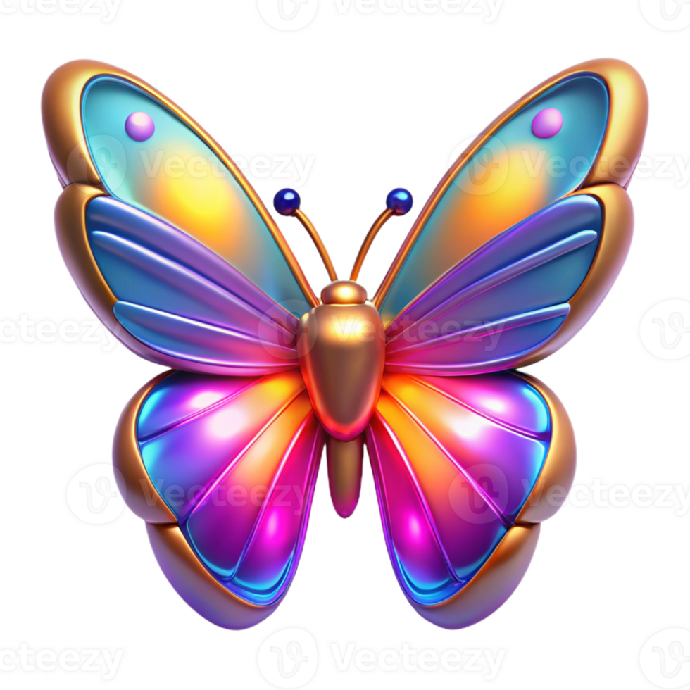 magnificent modern Iridescent Butterfly Digital Render A stunning Digital render of a butterfly with iridescent features showcasing a spectrum of colors and ethereal beauty authentic png