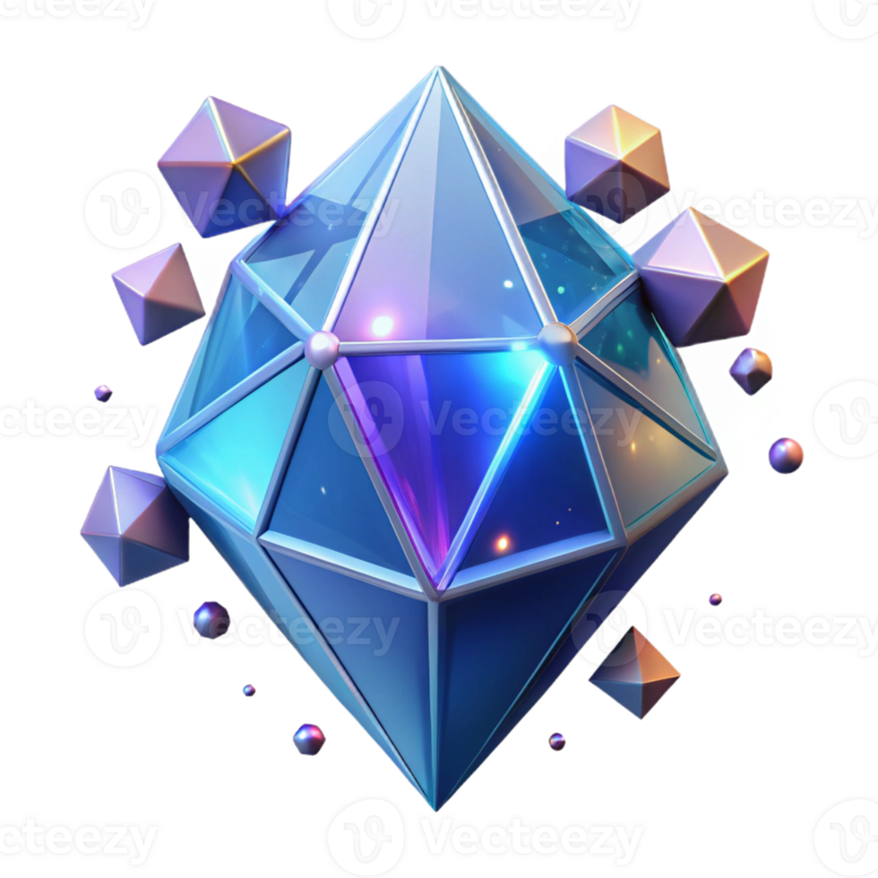 stunning creative Glowing Crystal Cluster in a Radiant Three Dimensional Scene of Beauty original png