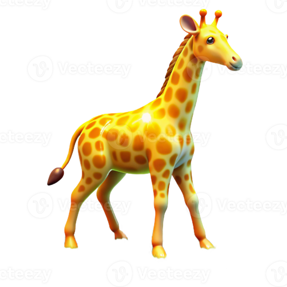 extraordinary abstract 3D Render Cute Giraffe Night Light Illustration genuine png