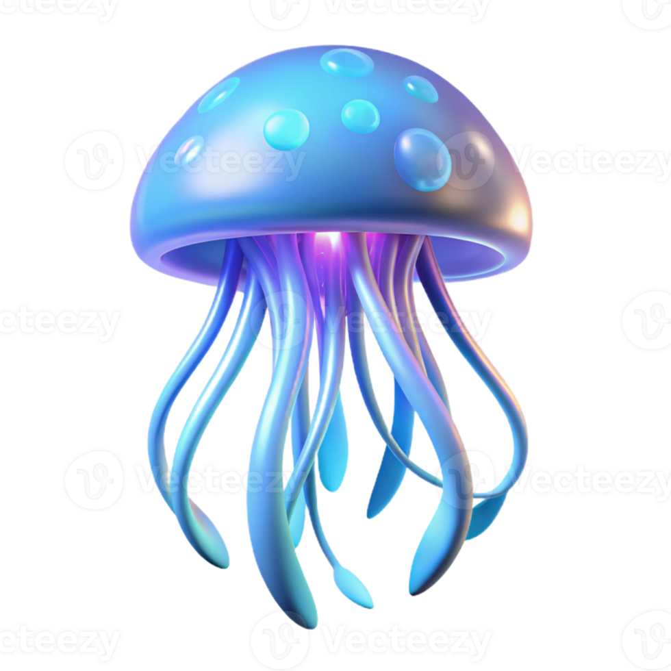 extraordinary rustic Luminous Jellyfish in a 3D Cave Illustration Glowing Underwater Fantasy Scene high resolution png