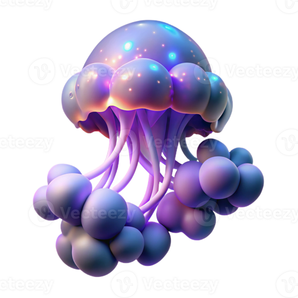 elegant minimalist Glowing Jellyfish in a Mesmerizing Three Dimensional Render of Oceanic Light exclusive png