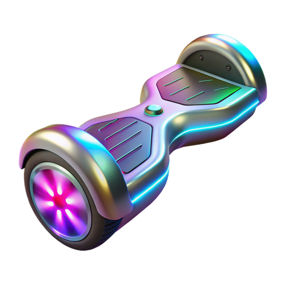 magnificent modern Futuristic Self Balancing Scooter with LED Lights high quality png