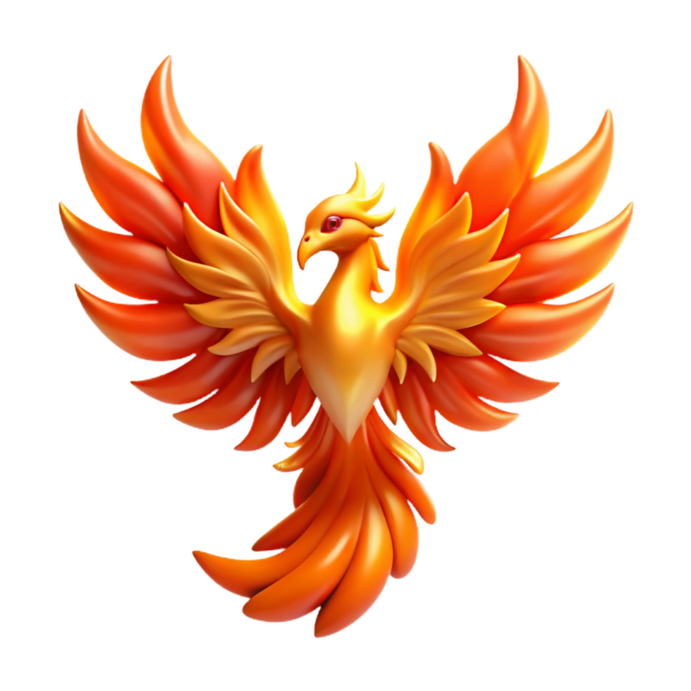 dramatic traditional Majestic Firebird A Digital Render of a Mythical Creature 4K png