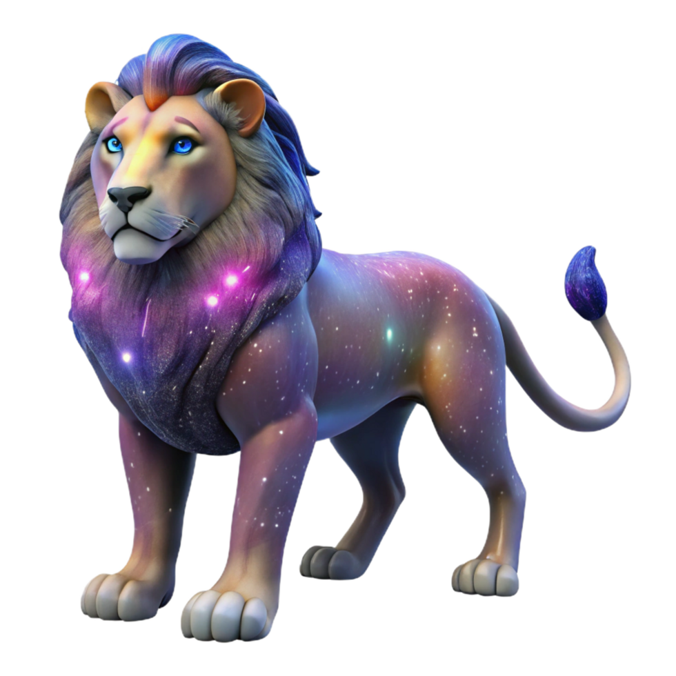 elegant modern Cosmic Lion A Galaxy Themed Digital Render high resolution png
