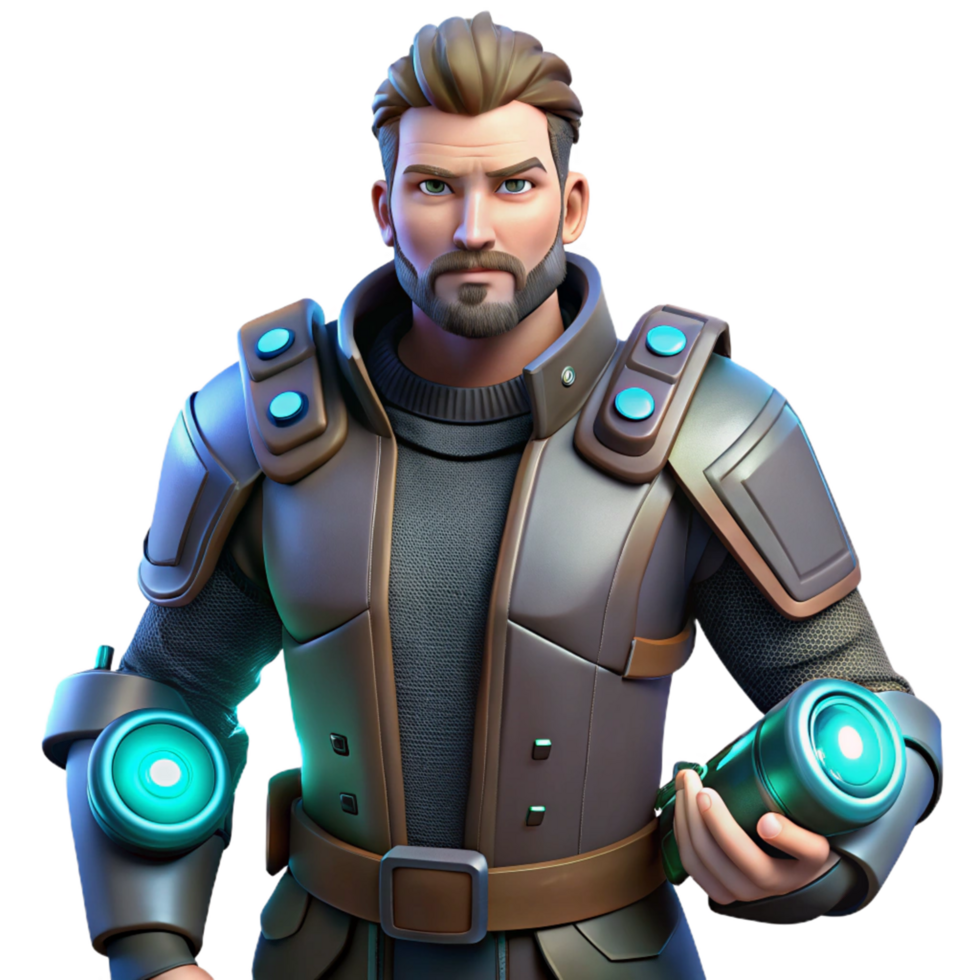 elegant vintage Futuristic Soldier with Advanced Weaponry 4K png