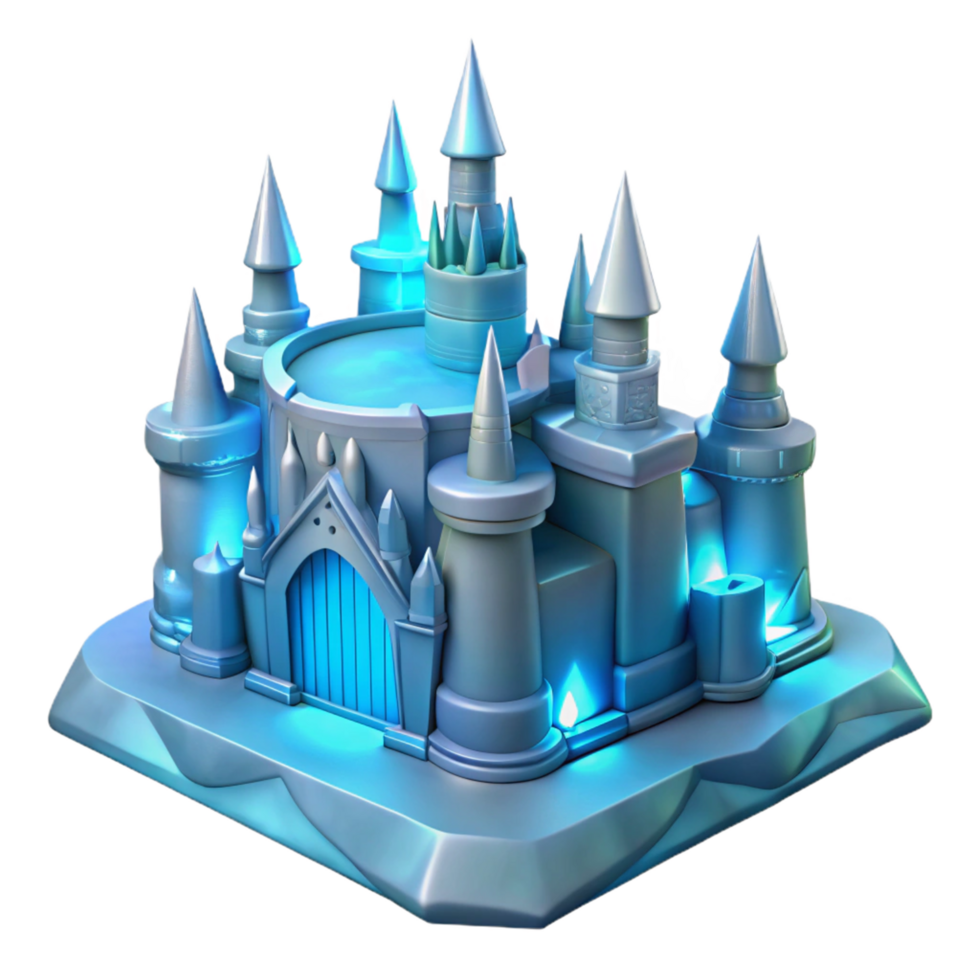 magnificent traditional Enchanted Ice Castle A Digital Render of a Fantasy Fortress exclusive png
