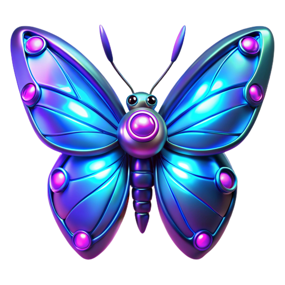 serene abstract Cybernetic Butterfly A Futuristic Insect Design premium png