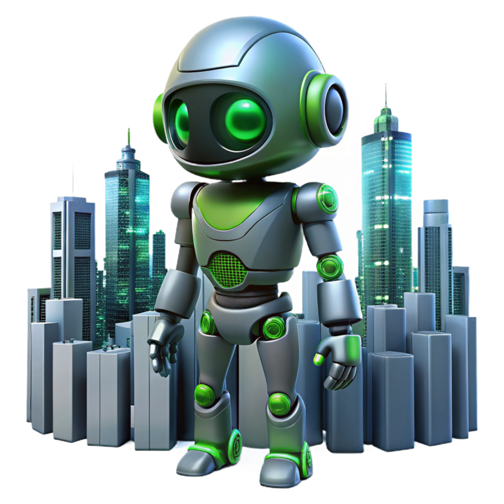 wonderful vintage Friendly Robot 3D Render authentic png