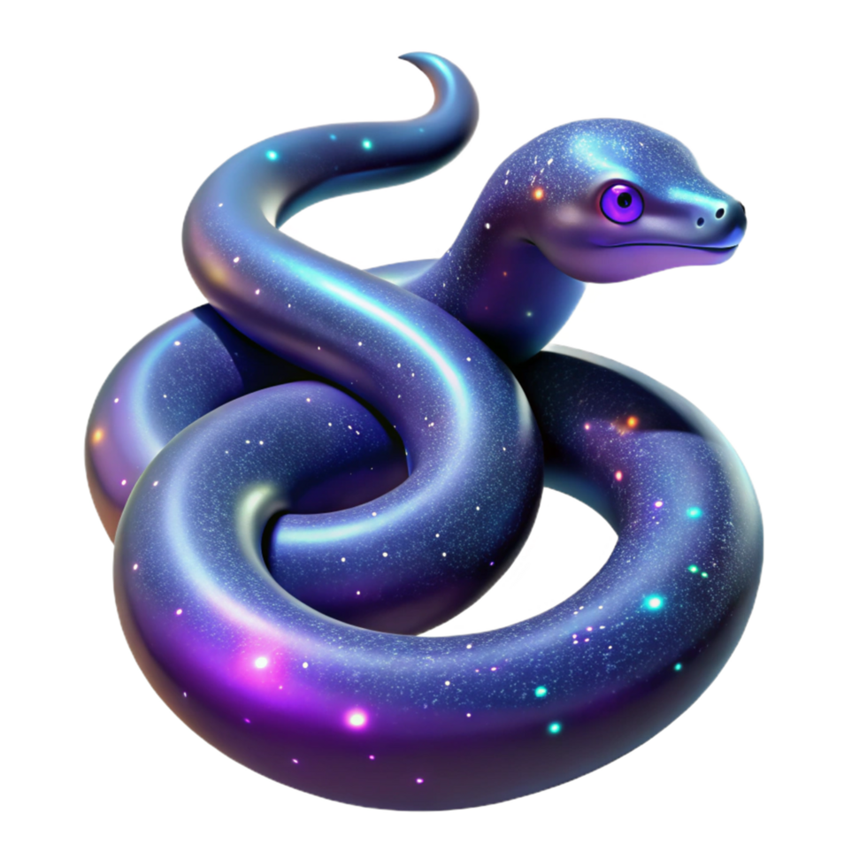 impressive traditional Cosmic Serpent A Digital Render of a Galaxy Themed Snake premium png