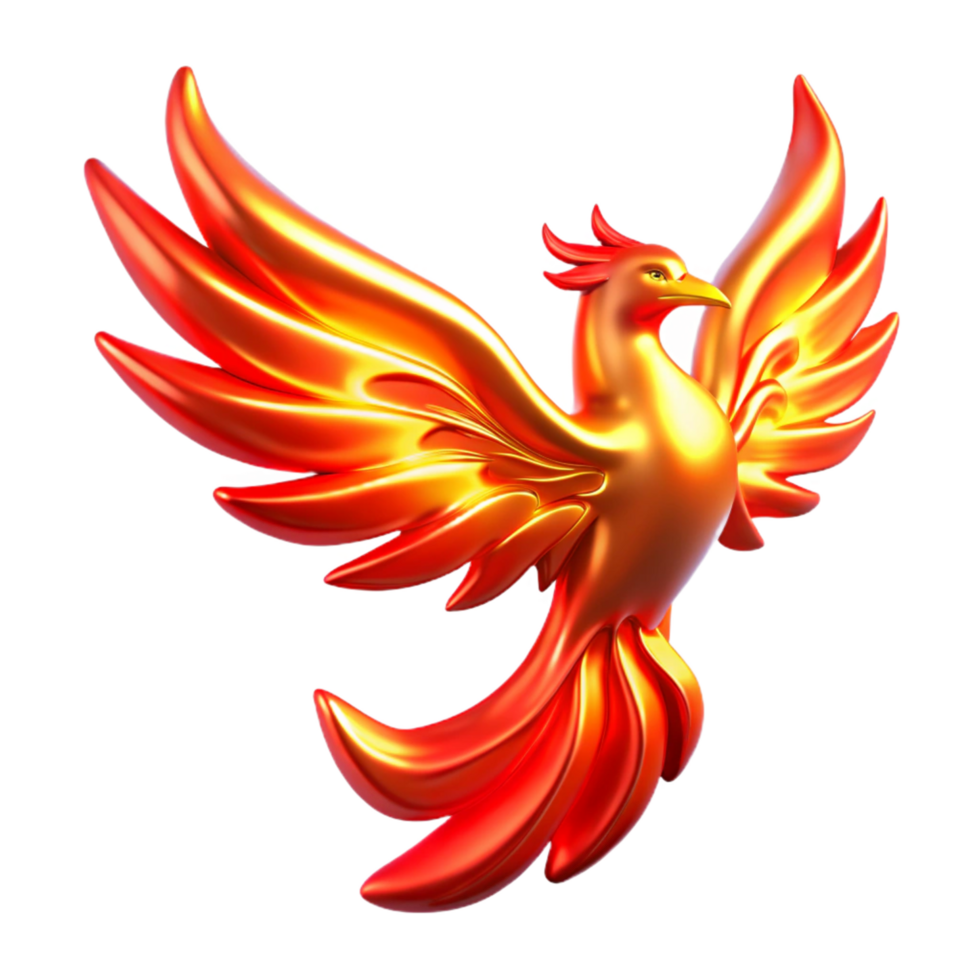 elegant artistic Fiery Phoenix A Digital Render of a Mythical Bird professional png