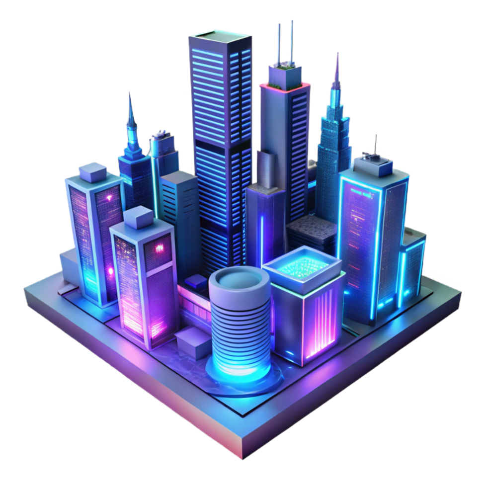 elegant traditional Neon Cityscape A Futuristic Urban Digital Model detailed png