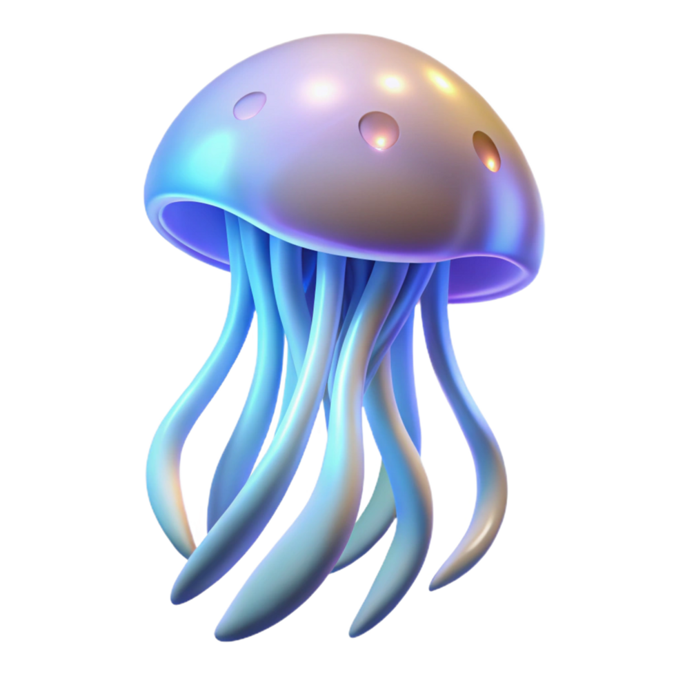 elegant classic Luminous Jellyfish Digital Render of a Bio luminescent Aquatic Creature high quality png