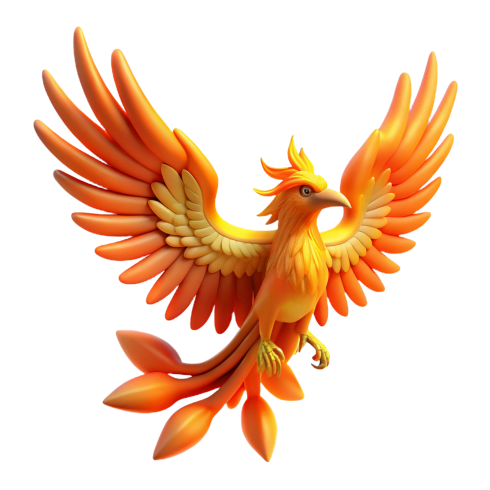 serene rustic Majestic Firebird Mythical Creature with Fiery Wings and Tail high resolution png