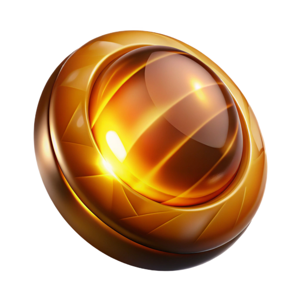 stunning creative Golden Orb Abstract Digital Render of a Luminous Sphere authentic png