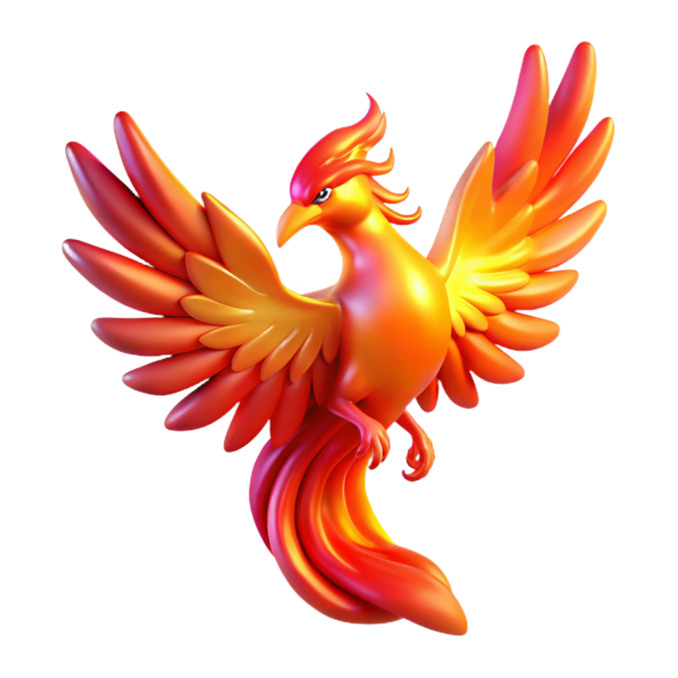 elegant abstract Majestic Firebird Digital Render of Mythical Creature authentic png
