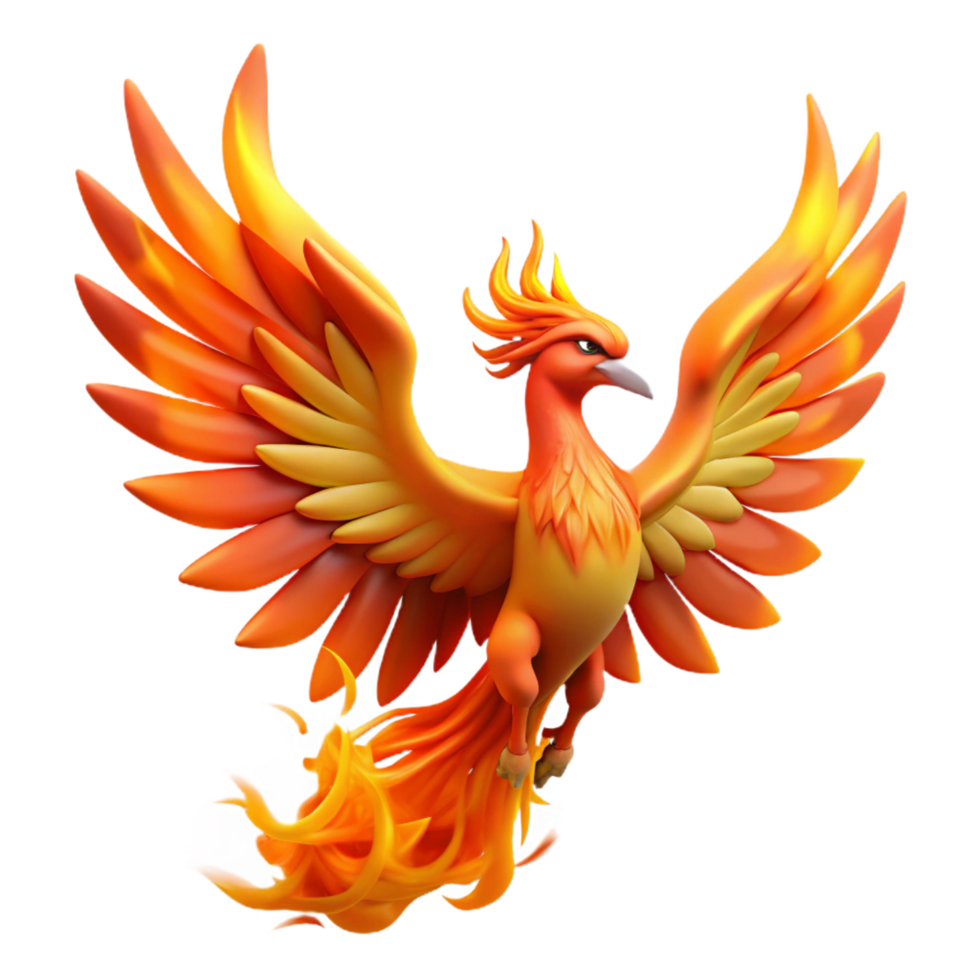 extraordinary rustic Fiery Phoenix A Mythical Creature in Flight premium png